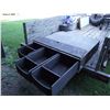 Image 1 : 1 custom made slider tool box for pickup, treated and in great shape.  47"x 47"x10, 3 drawers.