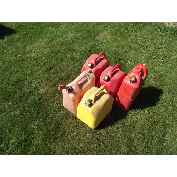 4- Gas Gerry cans and 1-Diesel can