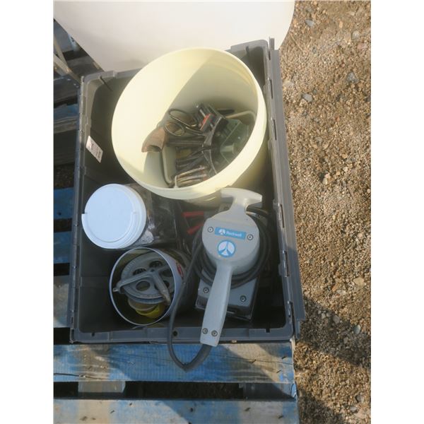 tote of assorted hardware