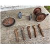 Image 1 : Rail road spikes x5 & Antique wagon wheels x3