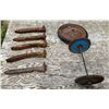 Image 4 : Rail road spikes x5 & Antique wagon wheels x3