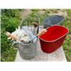 Image 3 : Watering can, 2 tubs & wire baskets