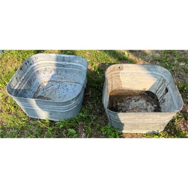 Galvanized square tubs x2