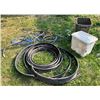 Image 1 : Garbage can, garden hose, water sprinkler, lawn edging, float & laundry bin