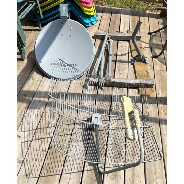 Star Choice satellite dish with bracket & internet receiver antenna with roof bracket