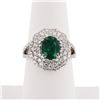 Image 4 : 1.64 ctw Emerald and 1.05 ctw Diamond Platinum Ring