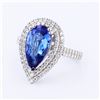 Image 2 : 3.56 ctw Tanzanite and 0.70 ctw Diamond 18K White Gold Ring
