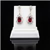 Image 2 : 4.61 ctw Rubellite Tourmaline and 1.94 ctw Diamond Platinum Earrings
