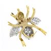 Image 4 : Large Vintage 14k TT Gold 3.0 ctw Round Diamond Covered Fly Bee Insect Brooch Pi