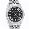 Image 1 : Rolex Mens Stainless Steel Black String Diamond 36MM Datejust Wristwatch