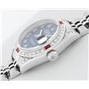 Image 3 : Rolex Ladies Quickset Stainless Steel Blue Roman 18K White Gold Diamond & Ruby B