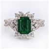 Image 1 : 1.99 ctw Emerald and 0.57 ctw Diamond Platinum Ring (GIA CERTIFIED)