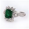 Image 2 : 1.99 ctw Emerald and 0.57 ctw Diamond Platinum Ring (GIA CERTIFIED)