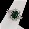 Image 3 : 1.99 ctw Emerald and 0.57 ctw Diamond Platinum Ring (GIA CERTIFIED)