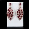 26.17 ctw Ruby and 3.54 ctw Diamond 14K Yellow Gold Earrings