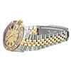 Image 8 : Rolex Mens 2 Tone Champagne Index Pyramid Diamond Bezel Datejust Wristwatch With