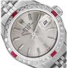 Image 1 : Rolex Ladies Stainless Steel Silver Index Diamond And Ruby Rolex Date Wristwatch