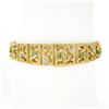 Image 1 : 18k Gold 0.46 ctw Diamond Emerald Open Textured Graduated Strap Statement Bracel