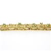 Image 6 : 18k Gold 0.46 ctw Diamond Emerald Open Textured Graduated Strap Statement Bracel