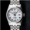 Image 2 : Rolex Mens Stainless Steel White Roman Smooth Bezel Datejust Datejust Wristwach