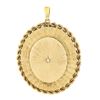 Image 2 : Vintage 14K Gold Garnet & Pearl Large Textured Oval Reversible Locket Pendant