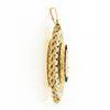 Image 5 : Vintage 14K Gold Garnet & Pearl Large Textured Oval Reversible Locket Pendant