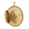 Image 7 : Vintage 14K Gold Garnet & Pearl Large Textured Oval Reversible Locket Pendant