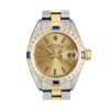 Image 2 : Rolex Ladies Two Tone Gold And Steel Champagne Dial Diamond And Sapphire Date Wa