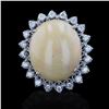 Image 1 : 22.17 ctw Opal and 1.16 ctw Diamond 14K White Gold Ring