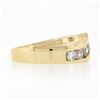Image 5 : Men's 14K Yellow Gold 1.10 ctw Round Brilliant Channel Set Diamond Wavy Band Rin