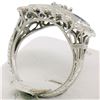 Image 5 : Antique Art Deco Etched Platinum 1.0 ctw European Cut Diamond & Syn Sapphire Rin