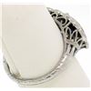 Image 8 : Antique Art Deco Etched Platinum 1.0 ctw European Cut Diamond & Syn Sapphire Rin
