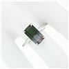 Image 3 : 14k White Gold 3.44 ctw Emerald Pink & Green Watermelon Tourmaline Solitaire Rin