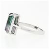 Image 6 : 14k White Gold 3.44 ctw Emerald Pink & Green Watermelon Tourmaline Solitaire Rin