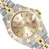 Image 1 : Rolex Ladies Two Tone Champagne Index Pyramid Diamond Bezel Jubilee Band With Ro