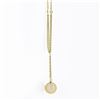 Image 4 : 18k Gold 0.12 ctw Bezel Diamond Golden Pearl Dangle Dual Cable Link Chain Neckla