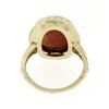Image 6 : Vintage 14k Gold Milgrain Bezel Set Oval Carved Shell Cameo W/ Open Frame Ring