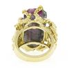 Image 7 : Vintage 14k Gold Uncut Watermelon Tourmaline Open Freeform Nugget Textured Ring