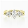 Image 4 : 14K TT Gold 0.70 ctw Marquise Diamond Solitaire Engagement Custom Wedding Ring S