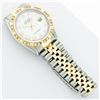 Image 6 : Rolex Mens Two Tone White Roman Pyramid Diamond Bezel Datejust Wristwatch 36MM