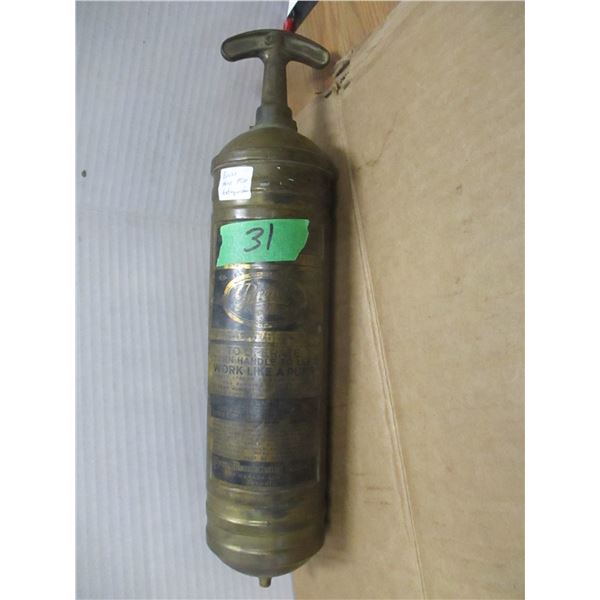 COLLECTABLE:  BRASS FIRE EXTINGUISHER