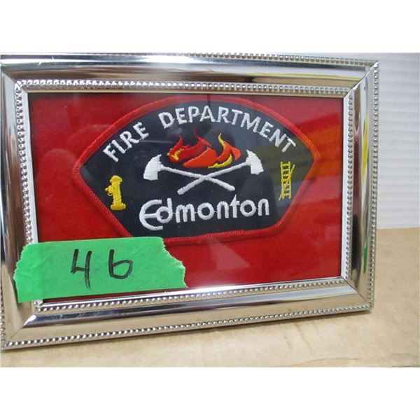 COLLECTABLE:  EDMONTON FIRE DEPARTMENT FRAMED BADGE