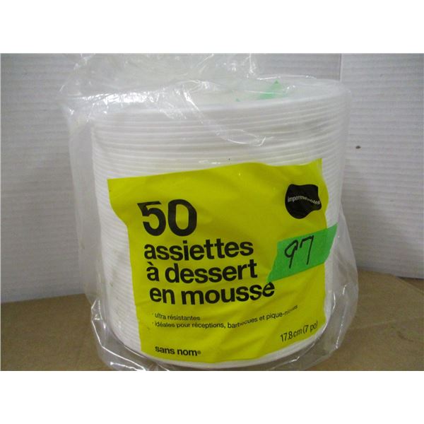 STORE CLOSE-OUT (AS IS):  7" PLATES (50) - PACKAGE