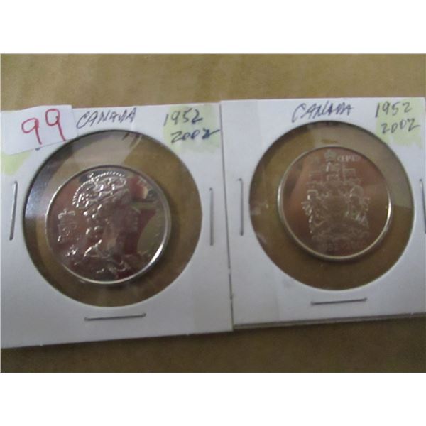 1952 - 2002 PROOF CANADA HALF DOLLAR SET