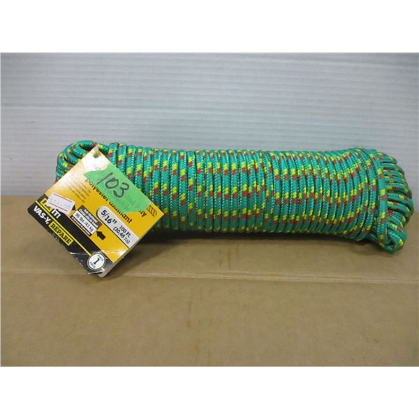 STORE CLOSE-OUT (AS IS):  5/16 X 100' BRAIDED ROAP (WORK LOAD 95 LBS)