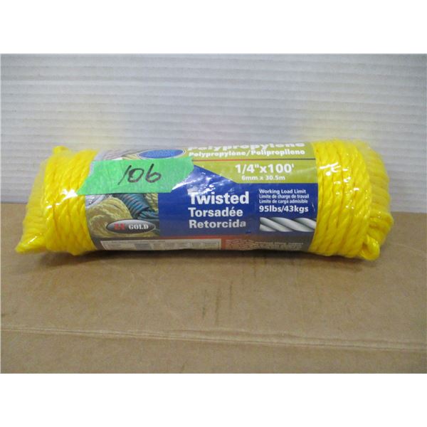 STORE CLOSE-OUT (AS IS):  1/4" X 100' TWISTED ROPE