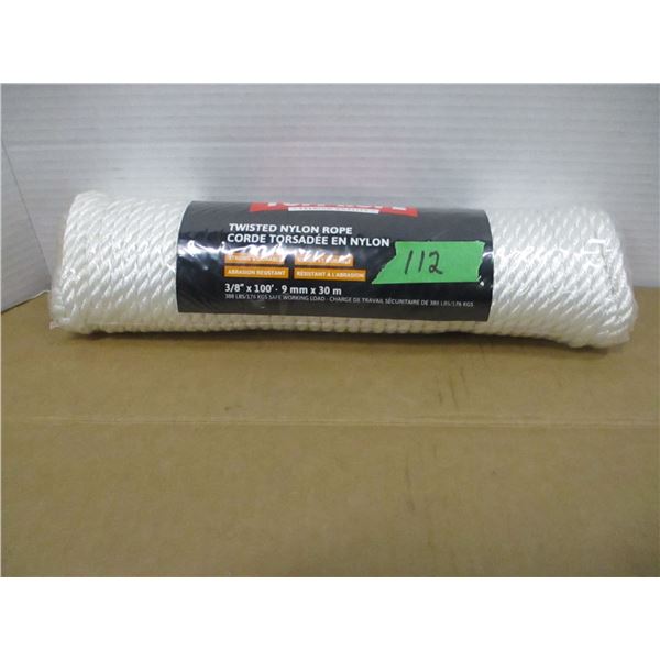 STORE CLOSE-OUT (AS IS):  3/8 X 100' NYLON ROPE