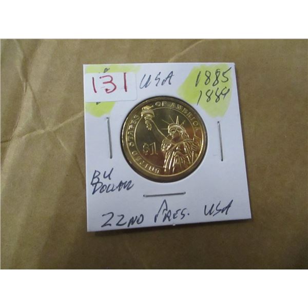 1885 - 1889 GROVER CLEVELAND 22ND PRESIDENT USA BU DOLLAR