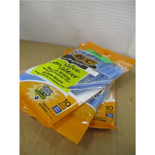 STORE CLOSE-OUT (AS IS):  BIC PENS (10) - 3 PACKAGES