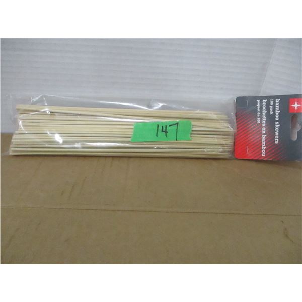 STORE CLOSE-OUT (AS IS):  BAMBOO SKEWERS (100) - PACKAGE
